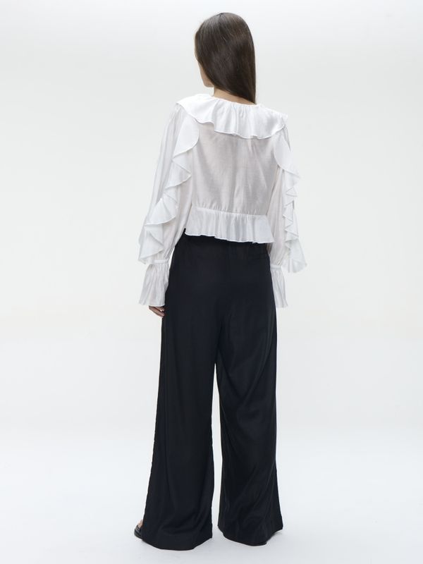 Takara linen mix pants black