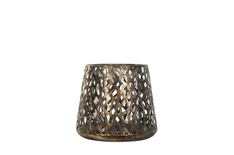 Lyslykt Nora antikk brun Ø12,5x11,5cm