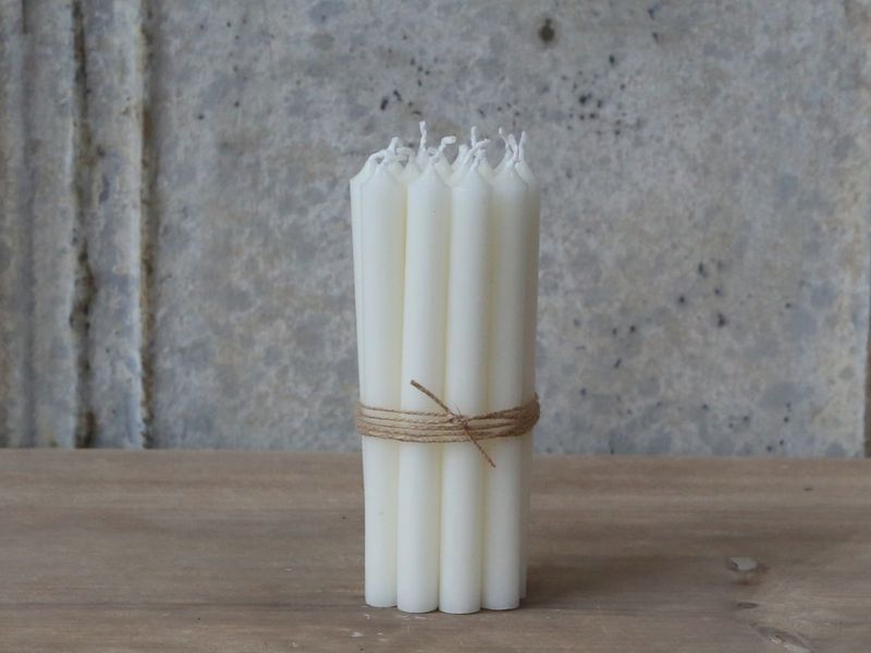 Sm&aring; stearinlys perlemor, 10-pk, &Oslash;1,2xH13 cm