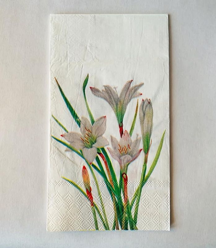 Serviett Hvit blomst 33×40 cm