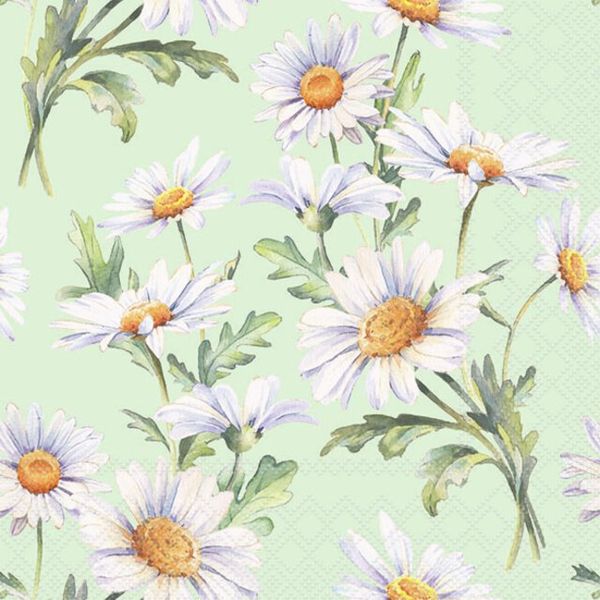 Servietter lunsj grønn med prestekrager