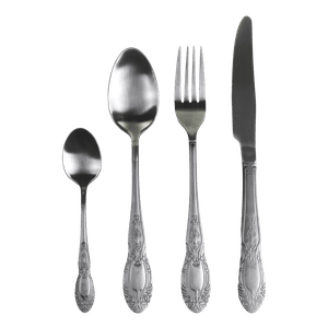 Hovedbilde Bestikk med dekor, sett &aacute; 4 (Matt s&oslash;lv)