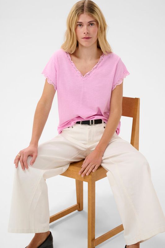 CUbiana Lace T-skjorte – Lilac Sachet - Pink