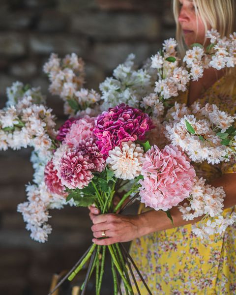 Kunstig dahlia – aprikos