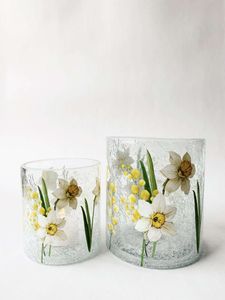 Hovedbilde Lysglass krakelert – P&aring;skeliljer 9 &times; 10 cm