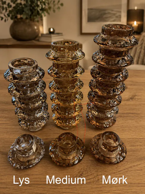 Hovedbilde Glass lysestake til kronelys og telys, vendbar