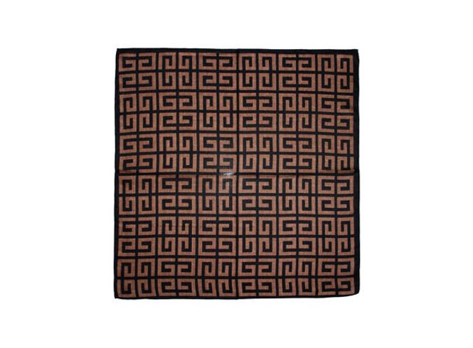 Hovedbilde Skjerf med mønster 65x65, brun