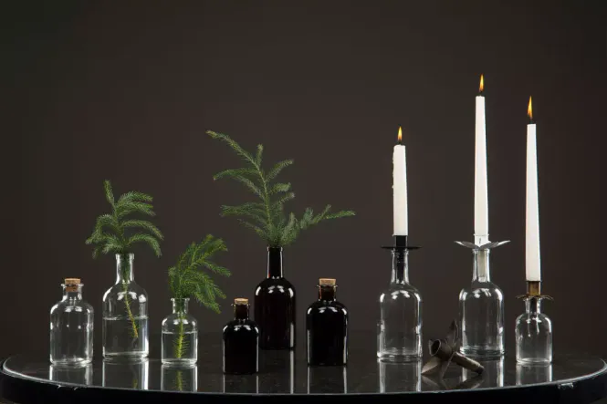 Hovedbilde Glassflaske med kork, mørkbrun 250ml 