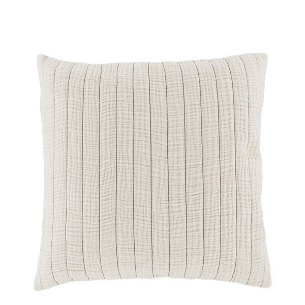 Putetrekk med striper 45x45 cm cream
